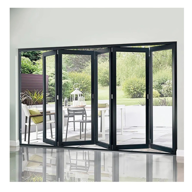 Werkplaats Warmte-isolatie K-waarde ≤2.1 Warmtebreuk Zwarte aluminiumlegering Tweevoudige deuren