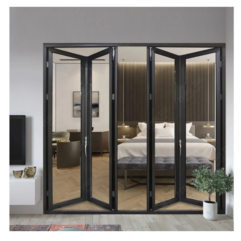 Werkplaats Warmte-isolatie K-waarde ≤2.1 Warmtebreuk Zwarte aluminiumlegering Tweevoudige deuren