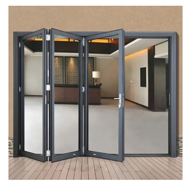 Werkplaats Warmte-isolatie K-waarde ≤2.1 Warmtebreuk Zwarte aluminiumlegering Tweevoudige deuren