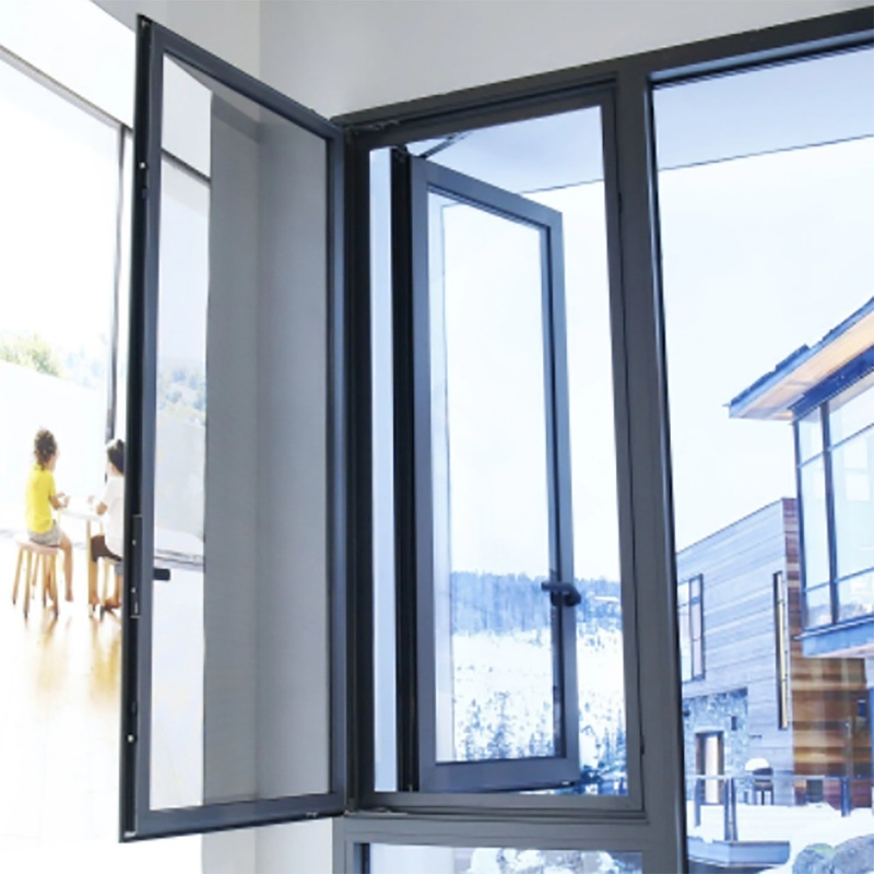 Energie-geluidsdicht Dubbelglazuurgehard glas Aluminiumprofiel Tilt en draai venster