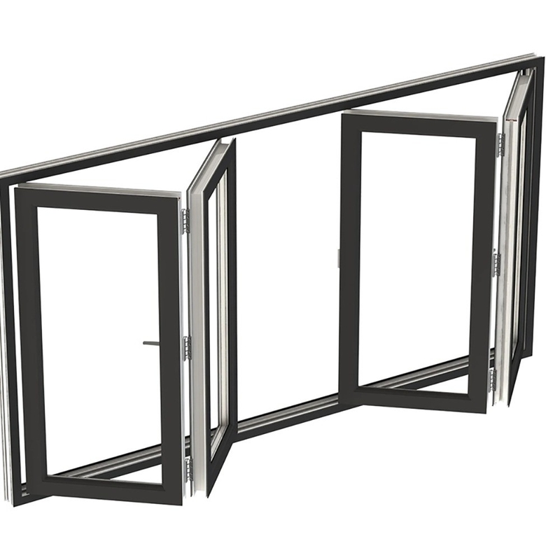 Moderne ontwerp vouw-scherm geluidsdicht glas aluminium tweevoudig vensters met ≤2,1 K waarde