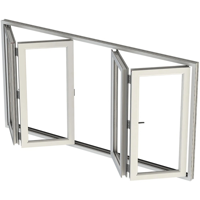 Moderne ontwerp vouw-scherm geluidsdicht glas aluminium tweevoudig vensters met ≤2,1 K waarde