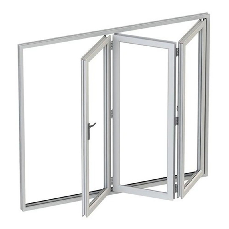Moderne ontwerp vouw-scherm geluidsdicht glas aluminium tweevoudig vensters met ≤2,1 K waarde