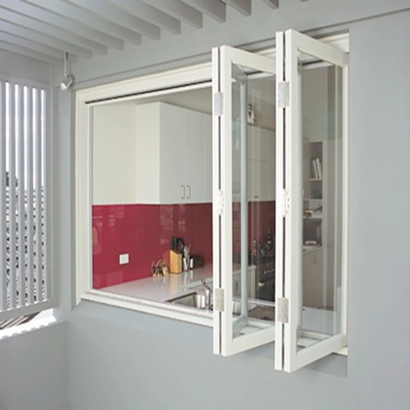 Moderne ontwerp vouw-scherm geluidsdicht glas aluminium tweevoudig vensters met ≤2,1 K waarde