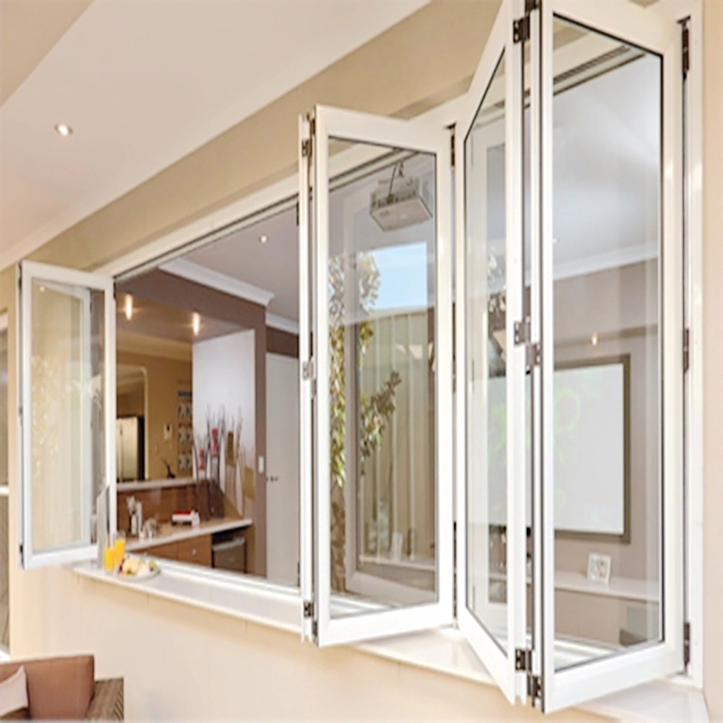 Moderne ontwerp vouw-scherm geluidsdicht glas aluminium tweevoudig vensters met ≤2,1 K waarde
