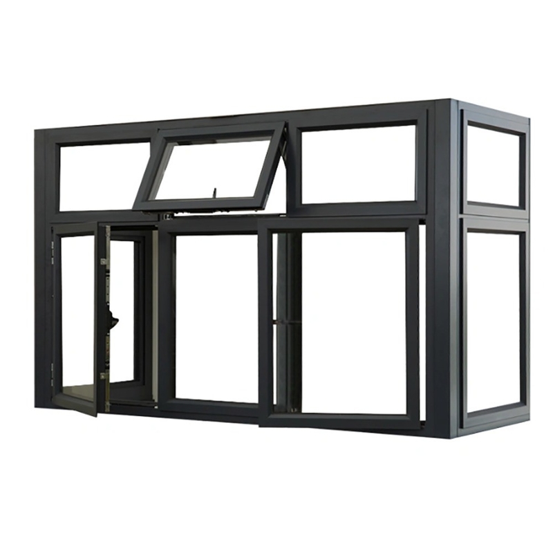 Op maat gemaakte thermische doorbraak aluminium behuizing glazen ramen voor hangende gordijnen oplossing