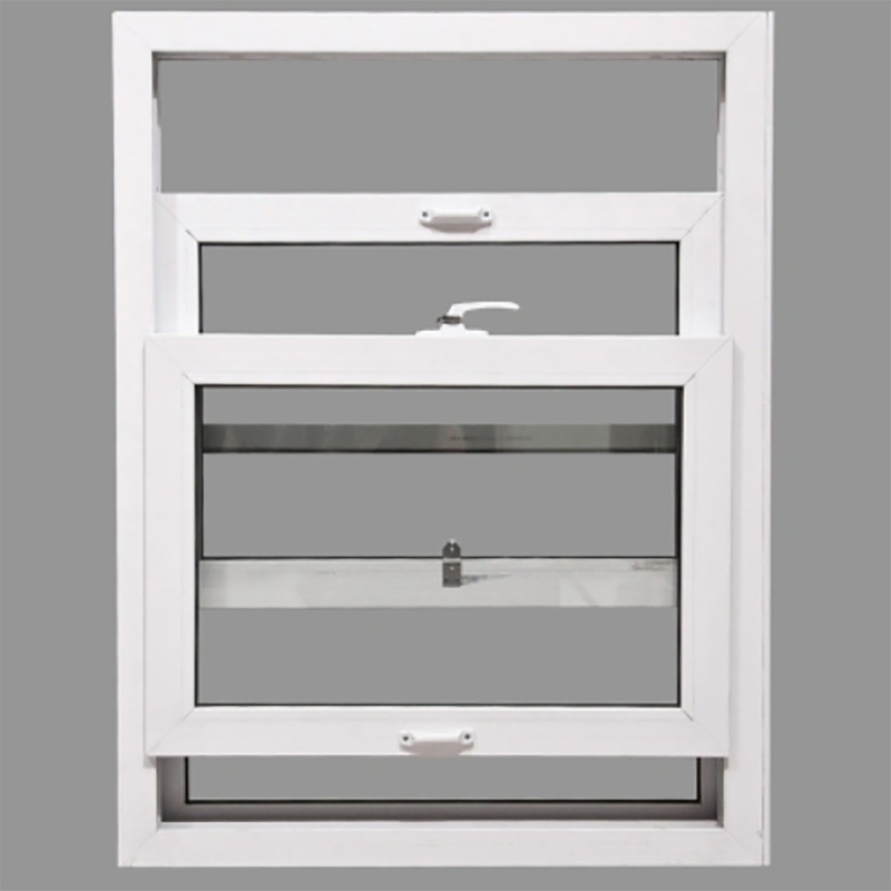 Aluminiumglas Automatisch verticaal schuivende dubbele gehangen ramen voor hangende gordijnen