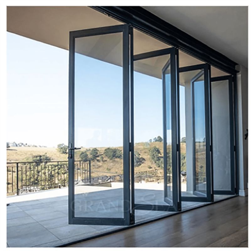 Hoogwaardige Aluminium Glas Aluminium Bi-vouwbare buitenste patio deuren met superieure corrosiebestendigheid