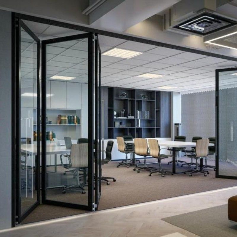 Luxe thermische breuk aluminium vouwdeur met gehard glas voor residentiële & commerciële