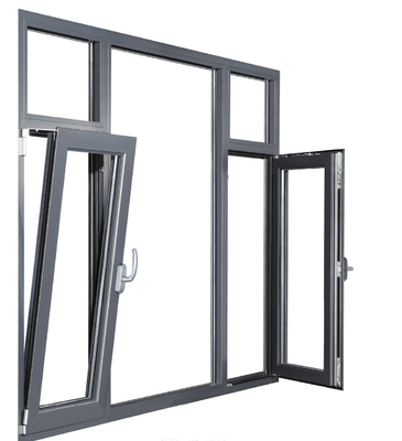 Niveau 6 Waterdichtheid Tempered Glass Aluminium Alloy Thermal Break Casement Windows